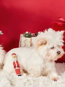 PETSIN Juguete con sonido en forma de Papá Noel para interacción con mascotas, juguete pequeño