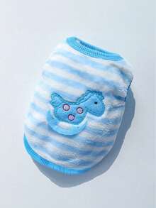 宠物狗/猫卡通法兰绒背心，小型犬秋冬季外套 - 彩色 - 查看 2