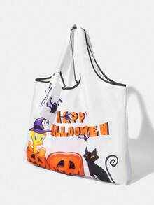 LOONEY TUNES X SHEIN Fashionable Cute Halloween Cartoon Print Waterproof Large Capacity Tote Bag - color - View 5