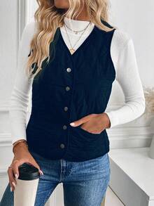 EMERY ROSE Women's Padded Thermal Lined Jacket, Winter Clothes - Blue and White - View 3