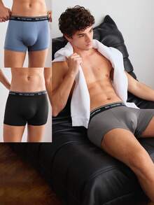 Chiloți sport casual minimalisti și confortabili pentru bărbați, gri, cu talie elastică, stil sport - Multicolor - Vizualizare 1