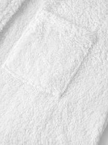 SHEIN LUNE Women's Chic Christmas Elk Embroidered Plush Nightgown Autumn And Winter Warm White Home Clothes Robe