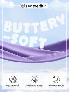 GLOWMODE FeatherFit™ U-Back Crop Active Tank & Quần short dành cho người đi xe đạp kiểm soát bụng 4,3" Bộ Yoga tác động thấp hàng ngày - Màu tím - Xem 6