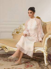 CUCCOO TILAWA 女士时尚尖头金属材质水钻闪光晚宴婚礼轻便休闲一脚蹬平底鞋，适合日常通勤、派对、户外 - 金色 - 查看 8