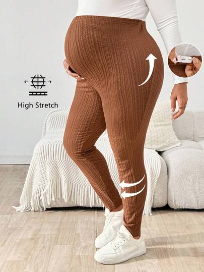 SHEIN 加大码孕妇可调节腰部紧身裤