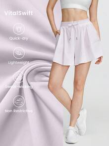 GLOWMODE VitalSwift 快干輕量口袋短裙短褲，內置衣服抗菌，中等運動強度網球高爾夫健身房夏季運動 - 粉色 - 查看 4