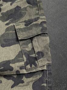 SHEIN 男童休闲迷彩宽松牛仔工装裤