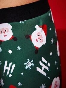 Notgurli Christmas Funny Print Cartoon Quirky Santa Claus, Gift Box, Candy Cane, Bell, Snowflake, Snowman, Family Party Men's Mid-Length Boxer Briefs - Multicolor - View 6