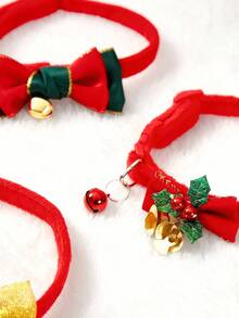 PETSIN 1 件套 Bowbell 宠物项圈套装 - 猫项圈 - 猫背带 - 圣诞节/新年季节宠物配件 - 紅色 - 查看 7