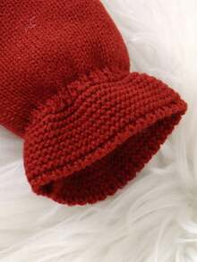 SHEIN 3pcs Newborn Baby Girl Outfit Set: Embroidered Peter Pan Collar Jumpsuit, Hat, And Knit Blanket Red Newborn Dress Red Baby Outfits Cherry Baby Outfit Dress Christmas For Baby Girl Christmas Outfit Dress Christmas For Baby Gil