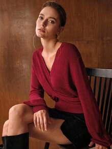 MOTF PREMIUM Jersey con drapeado retorcido - Burdeos - Ver 2