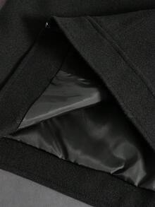 Manfinity EMRG 男士休闲纯色双口袋夹克，秋冬季 - 黑色 - 查看 8