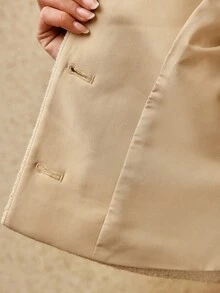 MOTF PREMIUM CHAQUETA CUADRADA DE TWEED DE LANA, INVIERNO, CITAS - Albaricoque - Ver 9