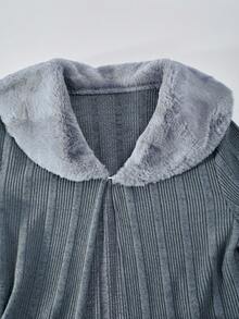 SHEIN Explorewe 1pc Teens' Mid-Length Coat - Grey - View 7