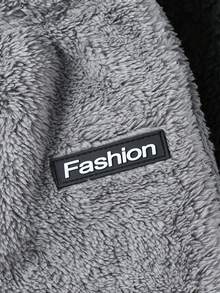 SHEIN Playful Pals 男童休闲羊毛保暖字母贴布翻边裤，秋冬 - 彩色 - 查看 6