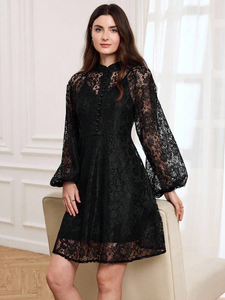 Women's Elegant Black Lace Long Sleeve Tunic Dress, Women's Fall Outfits, Women's Fall Outfits, Women's Winter Dresses, Women's Halloween Costumes, Christmas Party Dresses, Women's Party Dresses, Party Dresses, Women's Party Dresses, Wedding Dresses, Women's Wedding Guest Dresses, Chic Dresses, Elegant Evening Dresses, Women's Black Formal Dresses, Women's Party Dresses, Women's Party Dresses, Elegant Party Dresses