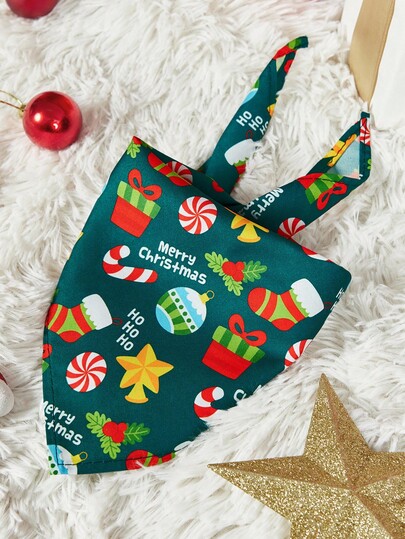 PETSIN Christmas Dog Bandanas For Dogs Santa Claus Christmas Tree Snowflake Triangle Pet Bib Adjustable Pet Bandana Soft Doggy Kerchief Accessories For Pet Costume Accessories Decor