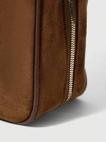 2pcs Plain Color Autumn/Winter New Suede Tote Bag Set, Versatile Commuting Boston Ladies Shoulder & Handbag With Large Capacity, Include Pendant As Gift, Eye-Catching Work Bags For Women, New Autumn And Winter Women Bag, Best Fall Purse, Newest Fashionable Suede Bag For Women, Perfectly Matching With Fall Outfits Women Fall Clothes For Women - Coffee Brown - View 7