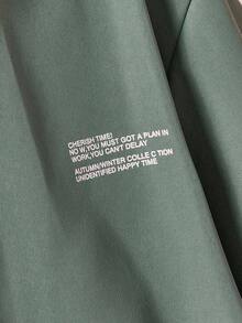 Manfinity VCAY Men's Summer Casual Shirt And Shorts Set, Cozy Outfits - Dark Green - View 4