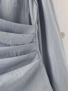 GlowEve Áo cánh tay dài cổ chữ V cạp chun, màu trơn, đa năng, mùa xuân/thu, thường ngày, công sở, đi làm cho nữ - Màu xanh lam - Xem 5