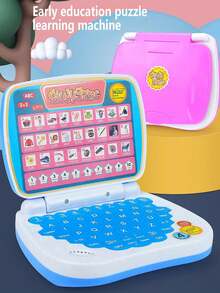 Zazumi Kids English Learning Laptop Toy For Boys And Girls With Interactive Keyboard Realistic Computer Model Early Education Typing Practice Birthday Christmas Gift Ideas