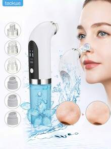 Teckwe Blackhead Remover Pore Cleaner,Vacuum Suction Face Cleaning Acne Removal Kit 3 Modes & 6 Replacement Heads For Facial Cleansing