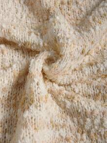 Manfinity CityGents Men Pullover Sweater,Beige Autumn Casual Vacation Fashionable Textured Floral Mesh Design Furry Sweater For Couples,Gift Idea For Husband Boyfriend - Multicolor - View 7