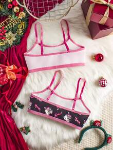 圣诞节少女可爱甜美两件套内衣套装 - 彩色 - 查看 2