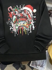 SHEIN 1件青少年男童休闲百搭舒适纯色半拉链口袋卫衣，适合派对礼品、返校季、秋冬季穿着。 - 彩色 - 查看 5