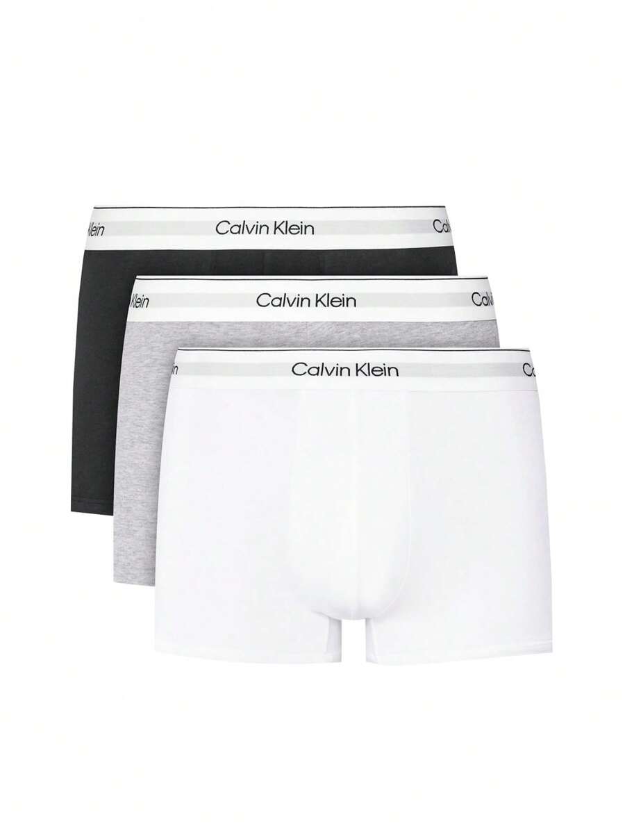 Calvin Klein 3 Packs Men's Letter Waistband Casual Comfortable Boxer Briefs - Multicolor - View 1