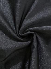 Swim Chiccia Bộ đồ bơi một mảnh họa tiết ngọc trai xếp nếp cổ chữ V sâu màu trơn dành cho nữ, Xuân/Hè - màu đen - Xem 7