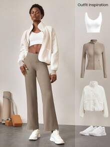 GLOWMODE 29 英寸 FeatherFit™ Ease Into It 超高腰紧身裤，带口袋 - 卡其色 - 查看 8