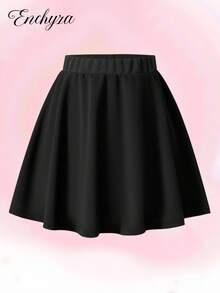 Tween Girl Casual All-Match Versatile Commuter College Ladies Urban Knitted A-Line Lace Skirt