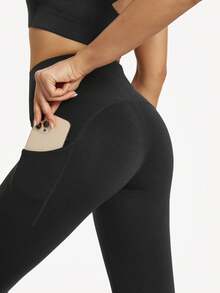 GLOWMODE 24" Quần skinny Pilates Xà cạp Điêu khắc Mông Hình chữ M Đường may Yoga Quần tất Với Hai bên Túi - màu đen - Xem 9