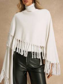 Chiquease Fashionable Fringe Women Jacket - White - View 5
