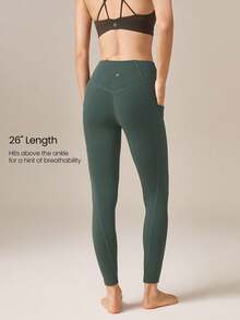 GLOWMODE 26 英寸羊毛 Rest & Refresh 高腰健身紧身裤，带侧袋，秋冬款 - 霧石 - 查看 2