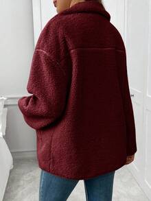 SHEIN Pregnant Women's Fluffy Warm Zip-Up Loose 3-In-1 Jacket, Winter Women Winter Jacket Plus Size Maternity Jacket Warm Maternity Coat Maternity Clothes Fall Winter Maternity Fleece Jacket