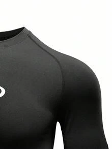 Manfinity Sport Corelite Herren Casual Grafik Rundhals Raglanärmel Sport T-Shirt, Sommer Spandex Shirts Gym Kompressionsshirt Kompressionsoberteil Herren Athletic Kompressionsshirt