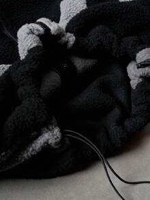 PAVTROS Color Block Patchwork Men's Hooded Long Sleeve Jacket, Zip Up Street Wear Jacket