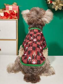 PETSIN ​Red Christmas Dog Shirt Santa Snowman Pattern​ Pet Clothes - Multicolor - View 11