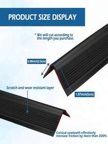 1 件 1 米/3.3 英尺楼梯鼻橡胶边缘，防滑自粘台阶边缘保护器，撕下并粘贴楼梯鼻，适用于室外和室内