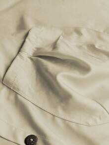 Linhara 大码休闲连帽长款夹克，带大口袋 - 駝色 - 查看 3