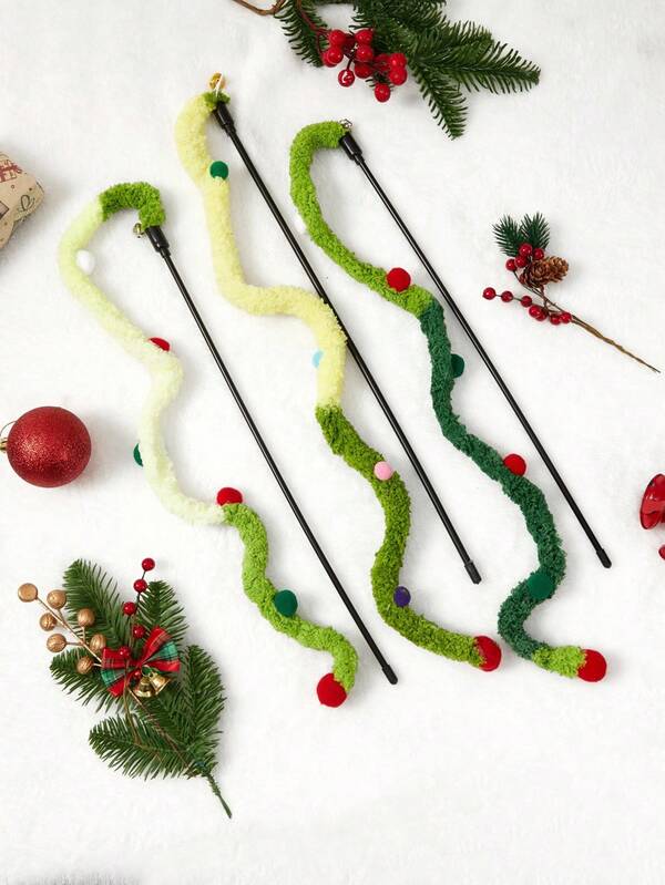 PETSIN Um brinquedo de Natal de cor aleatória, provocador interativo para gatos com brinquedo de pelúcia que muda de cor