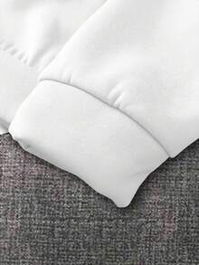 Manfinity LEGND Áo nỉ có mũ trùm đầu in khẩu hiệu thường ngày dành cho nam, Thu/Đông - trắng - Xem 4