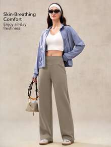 OutZeal 女士天然柔软丝滑触感弹力收腹运动裤日常休闲裤 - 灰色 - 查看 3