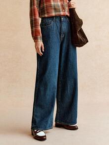 Écloséra Loose Fit Denim Jeans, Fashionable For Summer - Medium Wash - View 6
