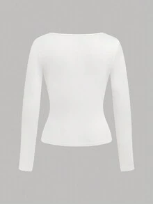 SHEIN Girlism 2pcs/Set Tween Girls' Crew Neck Fitted Basic Casual Long Sleeve T-Shirts - Watermelon Pink - View 8