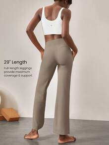 GLOWMODE 29 英寸 FeatherFit™ Ease Into It 超高腰紧身裤，带口袋 - 卡其色 - 查看 2