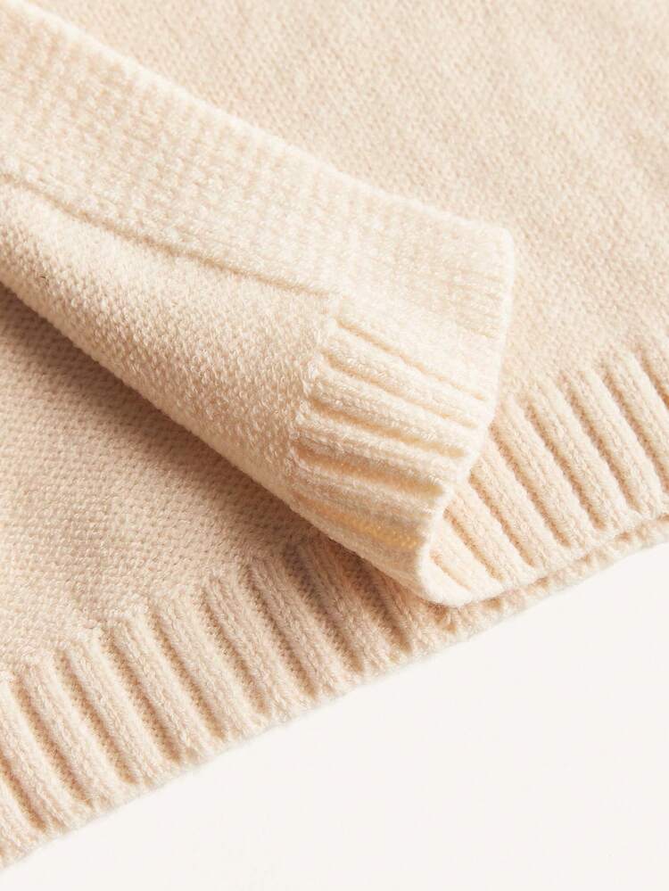 Cable Sleeve Jumper With Slit Back Detail Spring Women Spring Spring Women Spring Summer Office Top Business Casual Top