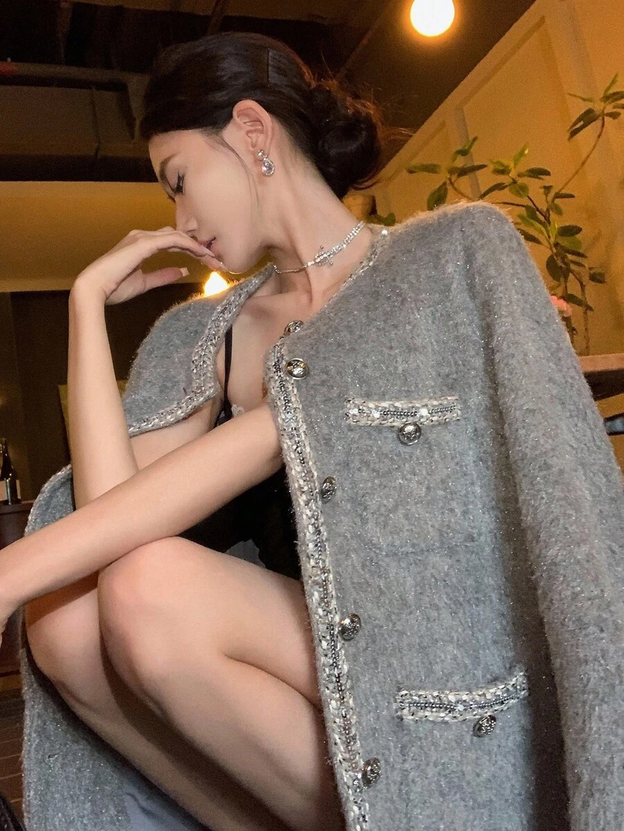 DAZY 女士优雅韩版长袖常规外套，秋冬女式大衣